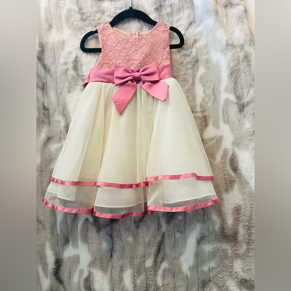Rare Editions Blush and Ivory Formal Kids Dress